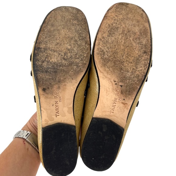 Taryn Rose Bubka Embroidered Coated Canvas Leather Flats Size 7.5 - Picture 12 of 13